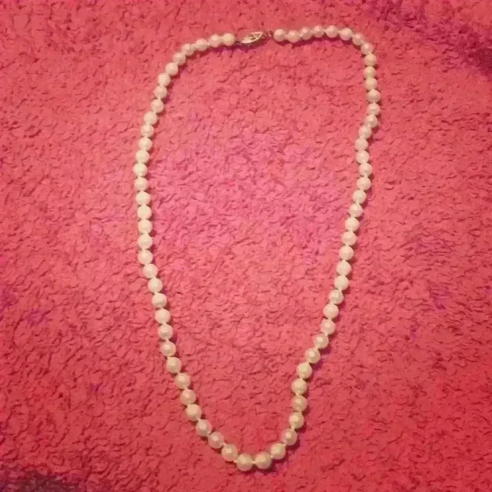 Faux pearl necklace